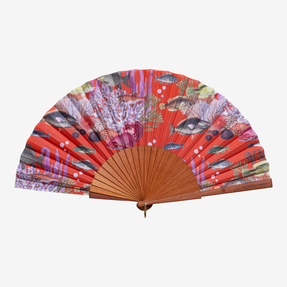 Hand fan Coral naranja